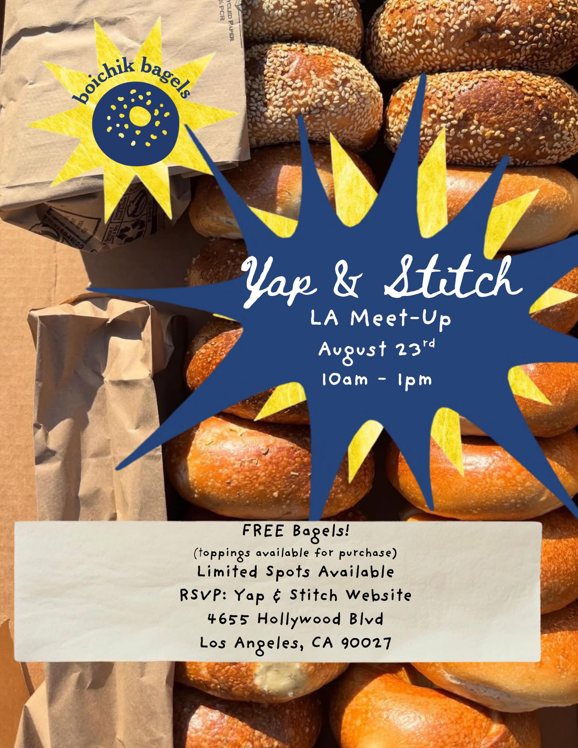 Yap & Stitch LA Meet-Up with Boichik Bagels