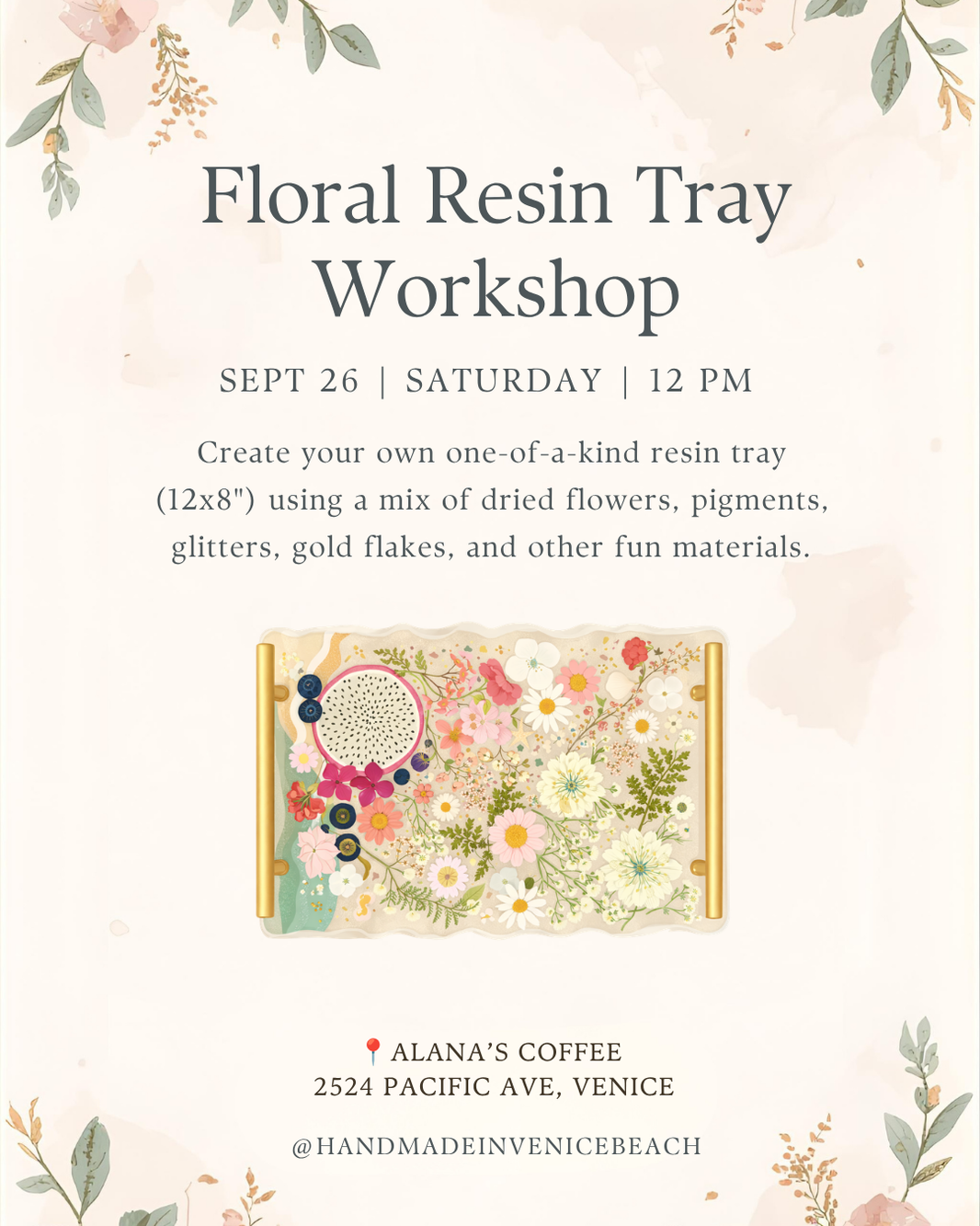 Floral Resin Tray Workshop